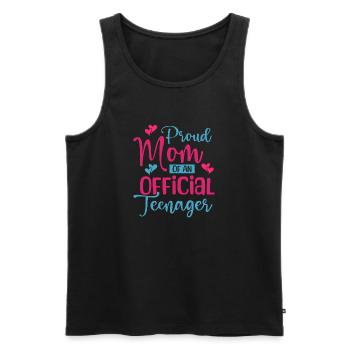 Proud mother of an official teenager for the 13th birthday - Men's Premium Organic Tank Top - black - Front - AI Model Male 178 light (178cm)