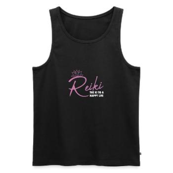 Reiki -Meister Ganzheitlicher Spiritueller Chakra - Männer Premium Bio Tank Top - Schwarz - Vorne - Michal (187cm)