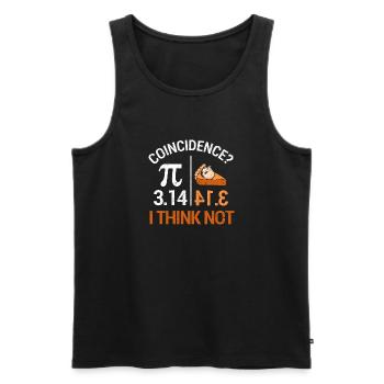 Pi is equal to cake for the Pi day, which takes place on 3-14 - Men's Premium Organic Tank Top - black - Front - AI Model Male 178 light (178cm)