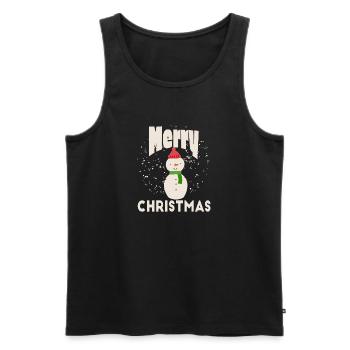 Merry Christmas Snow - Männer Premium Bio Tank Top - Schwarz - Vorne - Michal (187cm)