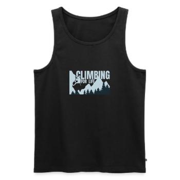 Climbing for life - Klettern Bergsteigen Berge - Männer Premium Bio Tank Top - Schwarz - Vorne - Michal (187cm)