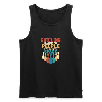 Le bowling est un sport pour les personnes ayant du talent à revendre - Débardeur bio Premium Homme - noir - Devant - AI Model Male 178 light (178cm)
