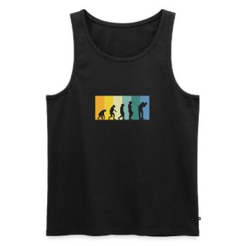 Evolution Golfer - golfen retro vintage Farben - Männer Premium Bio Tank Top - Schwarz - Vorne - AI Model Male 178 light (178cm)