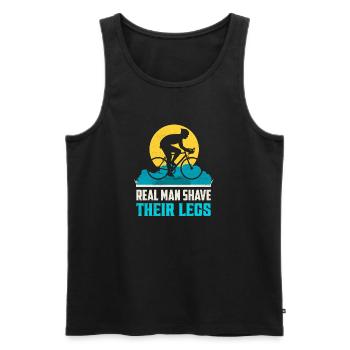 Real Man Shave Their Legs Biking Cycling - Männer Premium Bio Tank Top - Schwarz - Vorne - Michal (187cm)