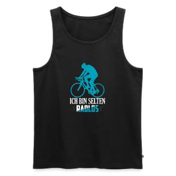 Ich bin selten Radlos Radsport Fahrrad - Männer Premium Bio Tank Top - Schwarz - Vorne - Michal (187cm)