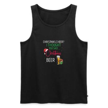 Christmas Cheer Beer Lover Funny Christmas Couples - Männer Premium Bio Tank Top - Schwarz - Vorne - Michal (187cm)