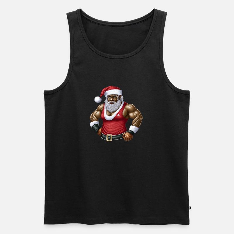 Weihnachtsmann Schwarzer Weihnachtsmann - Männer Premium Bio Tank Top - Schwarz