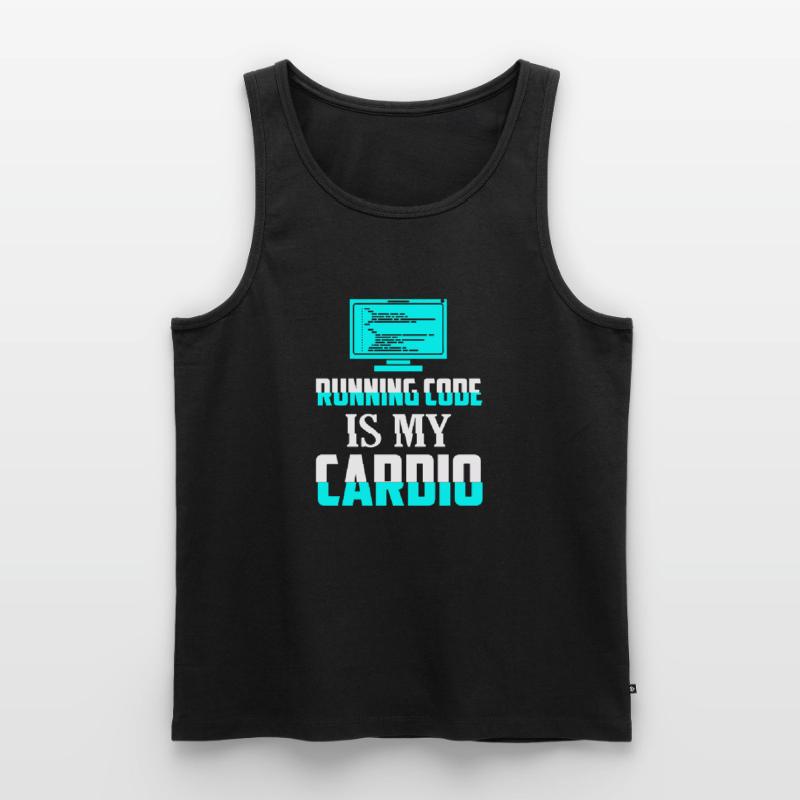 Running Code Is My Cardio Coding Software Männer Premium Bio Tank Top