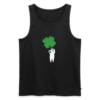 Paresseux Trèfle Mignon Trèfle Paresseux St Patrick - Débardeur bio Premium Homme - noir - Devant - Michal (187cm)