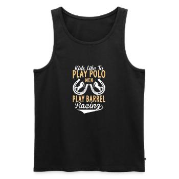 Barrel Racing - Barrel Equestrians spielen - Männer Premium Bio Tank Top - Schwarz - Vorne - AI Model Male 178 light (178cm)