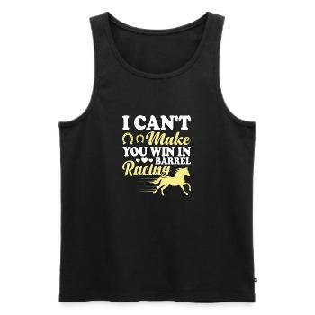Ich kann dich nicht dazu bringen, im Fassrennen - Männer Premium Bio Tank Top - Schwarz - Vorne - Michal (187cm)