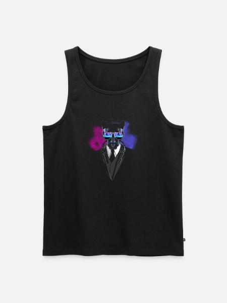 Techno féline - Débardeur bio Premium Homme - noir