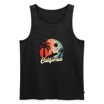 Kalifornische Sommersonne Palmen Strand Wasser - Männer Premium Bio Tank Top - Schwarz - Vorne - AI Model Male 178 light (178cm)