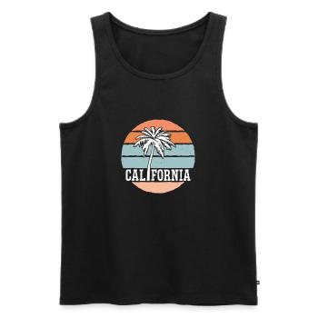 Kalifornische Sommersonne Palmen Strand Wasser - Männer Premium Bio Tank Top - Schwarz - Vorne - AI Model Male 178 light (178cm)