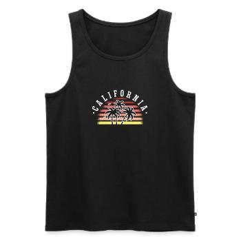 Kalifornische Sommersonne Palmen Strand Wasser - Männer Premium Bio Tank Top - Schwarz - Vorne - AI Model Male 178 light (178cm)
