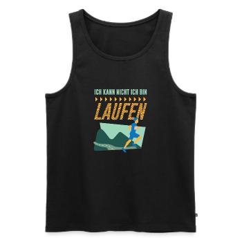 Lustiges Marathon Läufer Laufen Cross Country - Männer Premium Bio Tank Top - Schwarz - Vorne - Michal (187cm)
