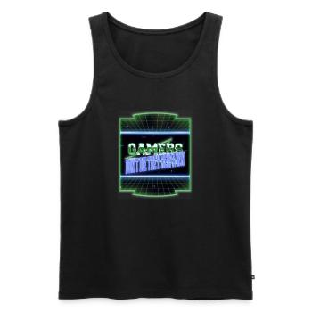 humor gift even left my gaming dice dice - Men's Premium Organic Tank Top - black - Front - AI Model Male 178 light (178cm)