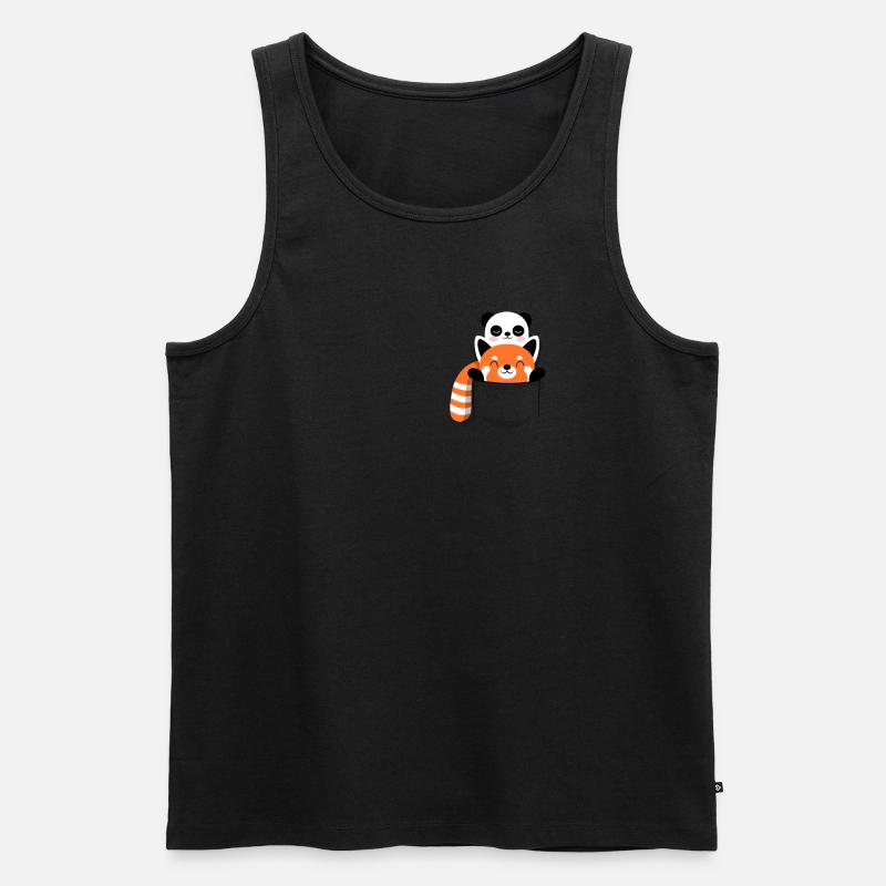 Pandas - Männer Premium Bio Tank Top - Schwarz