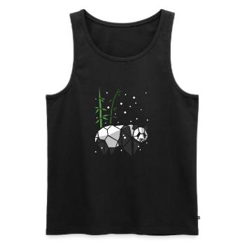 Geometric panda under the snow - Men's Premium Organic Tank Top - black - Front - AI Model Male 178 light (178cm)