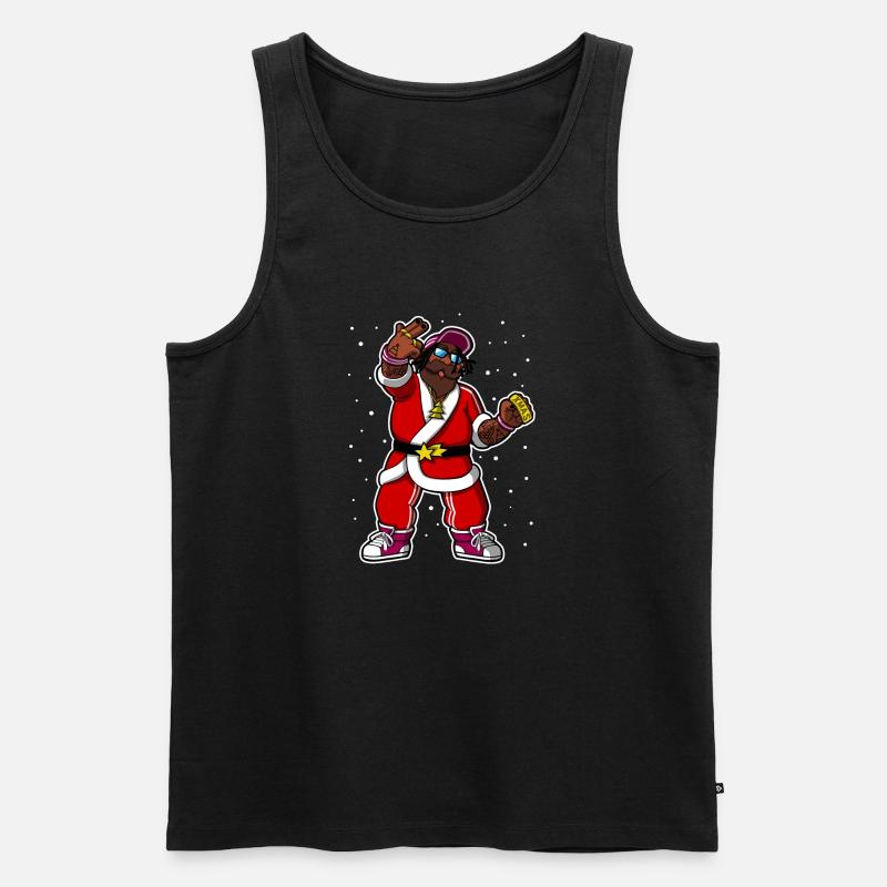 Weihnachtsmann-Rapper - Männer Premium Bio Tank Top - Schwarz