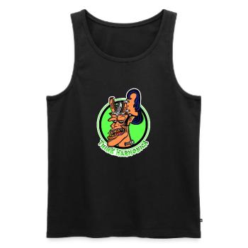 Harmonica style Rat Fink harmoniciste - Débardeur bio Premium Homme - noir - Devant - AI Model Male 178 light (178cm)