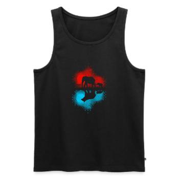 Elephant Reflection Bear - Men's Premium Organic Tank Top - black - Front - AI Model Male 178 light (178cm)