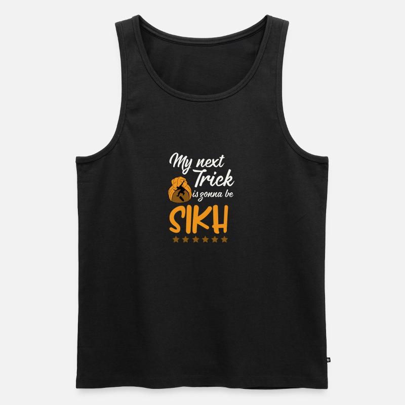 Mein Trick Wird Sikh-skateboarding Sein - Männer Premium Bio Tank Top - Schwarz