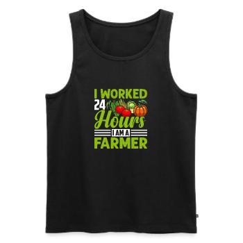 Quota d’agriculteur pour tracteurs agricoles - Débardeur bio Premium Homme - noir - Devant - AI Model Male 178 light (178cm)