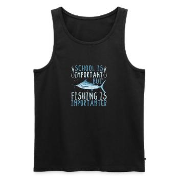 Kinder Angeln Shirt Jugend Jungen Fischliebhaber - Männer Premium Bio Tank Top - Schwarz - Vorne - Michal (187cm)