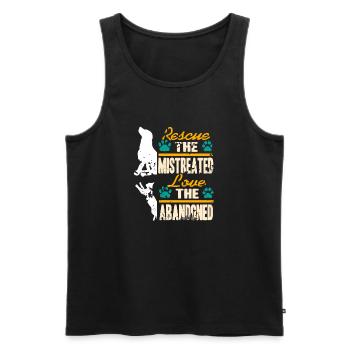 Rescue The Mistreated Love The Abandoned Animal - Männer Premium Bio Tank Top - Schwarz - Vorne - Michal (187cm)