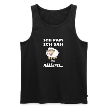 I came I saw I mowed - funny sheep - Men's Premium Organic Tank Top - black - Front - Michal (187cm)