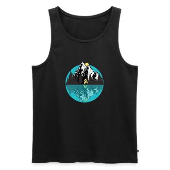 Mountain panorama with mountain bike - Men's Premium Organic Tank Top - black - Front - Michal (187cm)