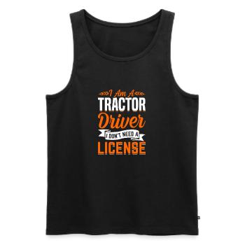 Quota d’agriculteur pour tracteurs agricoles - Débardeur bio Premium Homme - noir - Devant - Michal (187cm)