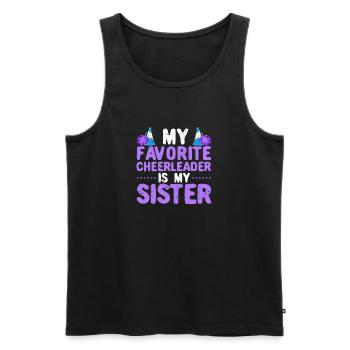 Mein Lieblings-Cheerleader ist meine Schwester - Männer Premium Bio Tank Top - Schwarz - Vorne - Michal (187cm)