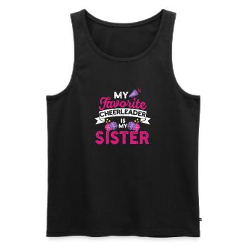 My favorite cheerleader is my sister - Men's Premium Organic Tank Top - black - Front - Michal (187cm)