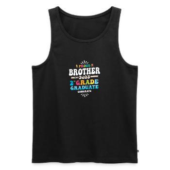 Proud Brother of a 2nd Grade Class of 2023 - Men's Premium Organic Tank Top - black - Front - AI Model Male 178 light (178cm)