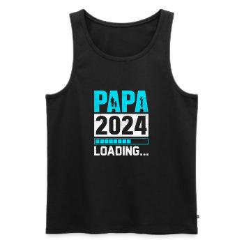 Schwangerschaft Werdende Eltern Geschenk Papa 2024 - Männer Premium Bio Tank Top - Schwarz - Vorne - Michal (187cm)