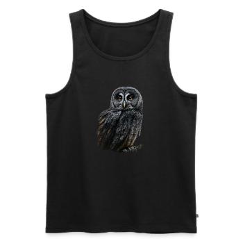 Sooty Owl - Men's Premium Organic Tank Top - black - Front - Michal (187cm)