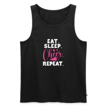 Eat Sleep Cheer Repeat Cheerleading TShirt - Männer Premium Bio Tank Top - Schwarz - Vorne - Michal (187cm)