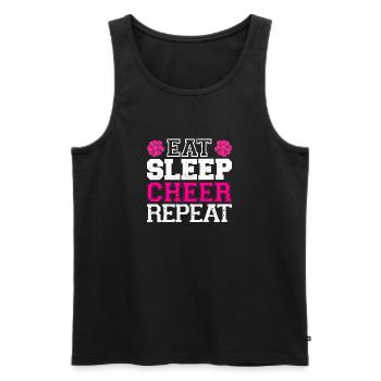 Cheerleading - Eat Sleep Cheer Repeat Cheerleader - Männer Premium Bio Tank Top - Schwarz - Vorne - Michal (187cm)