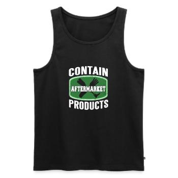 Contain Aftermarket Product Funny Prosthesis - Men's Premium Organic Tank Top - black - Front - AI Model Male 178 light (178cm)