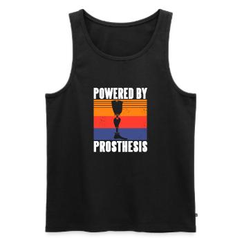 Powered By Prosthesis Retro Prosthetic Leg Designs - Men's Premium Organic Tank Top - black - Front - Michal (187cm)
