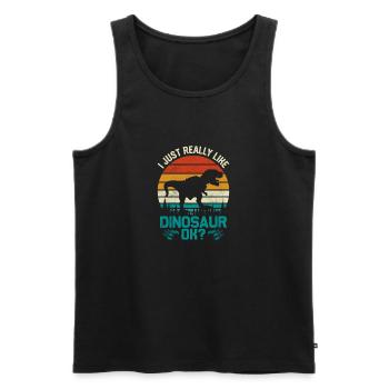 I like dinosaurs. - Men's Premium Organic Tank Top - black - Front - Michal (187cm)