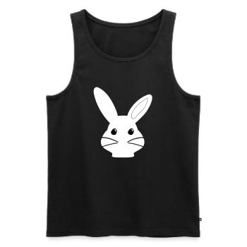 Wonderland Bunny Dessin animé Pâques Mignon - Débardeur bio Premium Homme - noir - Devant - Michal (187cm)