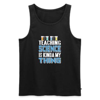 Enseigner les sciences est un peu mon truc Professeur rétro - Débardeur bio Premium Homme - noir - Devant - Michal (187cm)