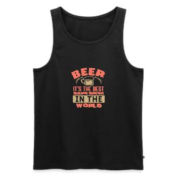BEER IT IS THE BEST DAMN DRINK IN THE WORLD - Men's Premium Organic Tank Top - black - Front - Michal (187cm)