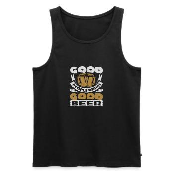 GOOD PEOPLE DRINK GOOD BEER - Men's Premium Organic Tank Top - black - Front - AI Model Male 178 light (178cm)