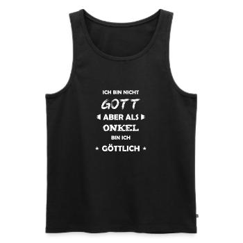 Onkel Geschenk Spruch - Männer Premium Bio Tank Top - Schwarz - Vorne - Michal (187cm)