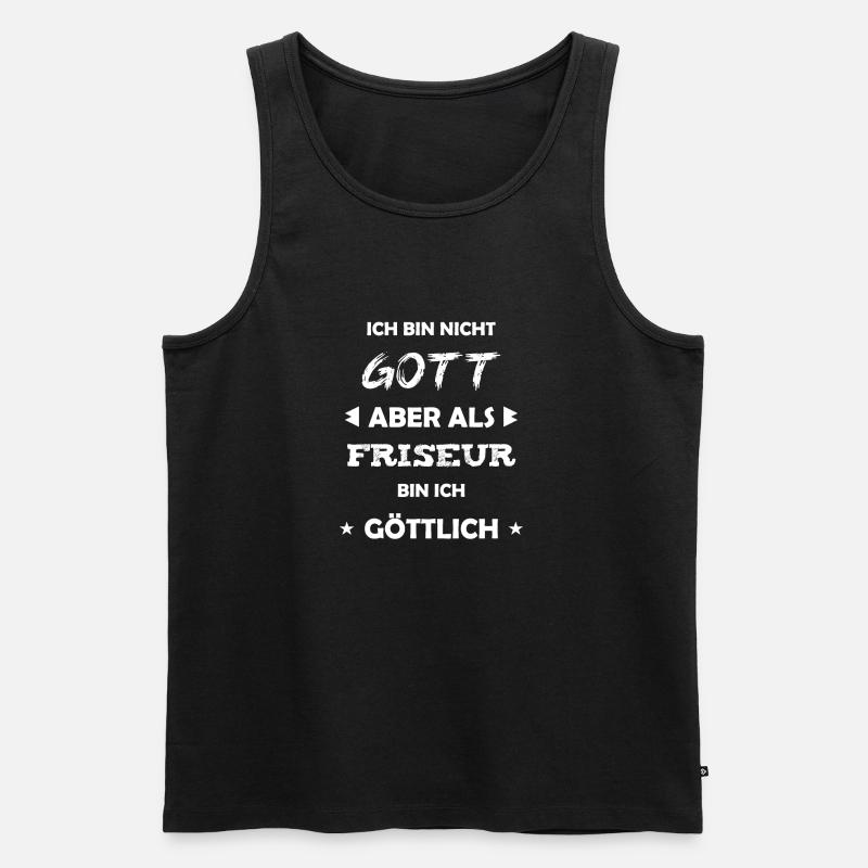 Friseur Geschenk Spruch - Männer Premium Bio Tank Top - Schwarz