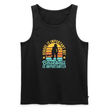 School Matters Baseball Importanter Funny - Men's Premium Organic Tank Top - black - Front - Michal (187cm)